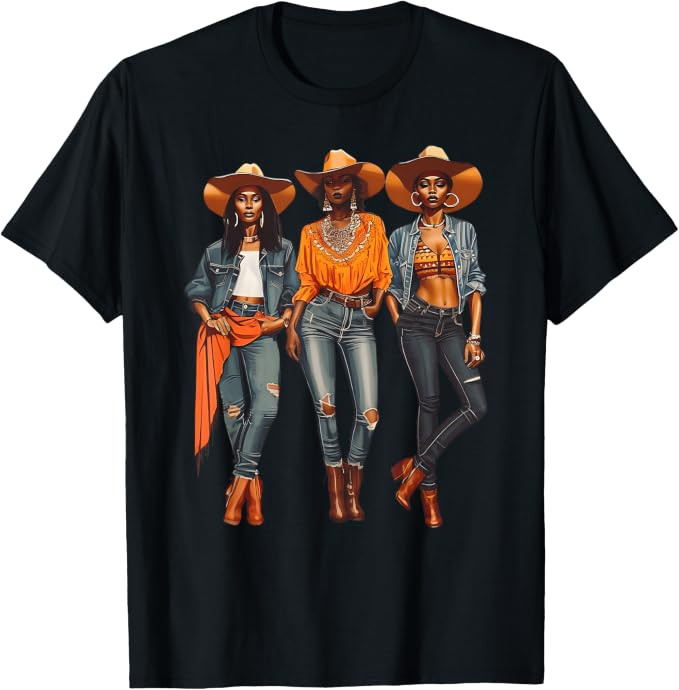 Black Cowgirl Western Rodeo Melanin Black History Texas T-Shirt | Amazon (US)