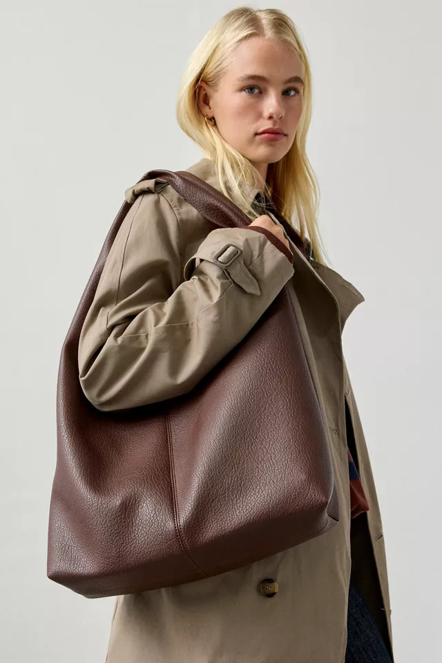 Boston Faux Leather Hobo Bag in Black, Women's at Urban Outfitters | Urban Outfitters (US and RoW)