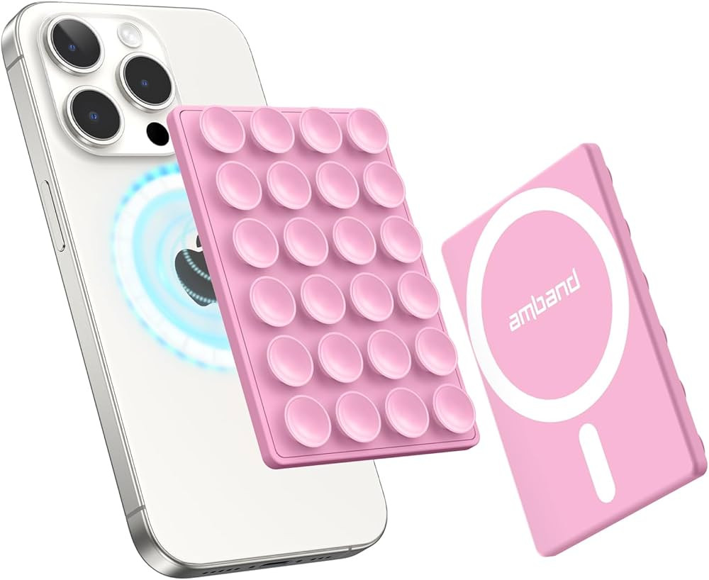 amBand Airplane Travel Essentials Phone Holder, Anti-Slip Magnetic Suction Cup Phone Mount for iP... | Amazon (US)