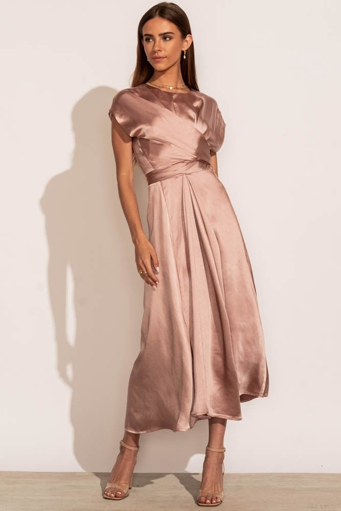 Rosalind Midi Dress in Mauve - böhme | Böhme US