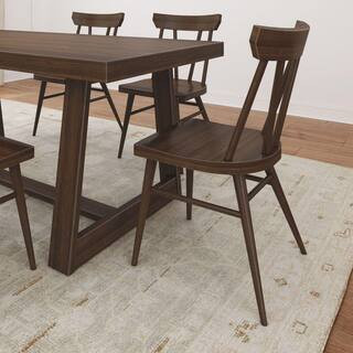 Walnut Wood Windsor Dining Chair (Set of 2) | The Home Depot