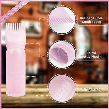 BLAAROOM Root Comb Applicator Bottle 6 Ounce, 2 Pack Hair Oil Applicator Bottle, Hair Dye Bottle ... | Amazon (US)