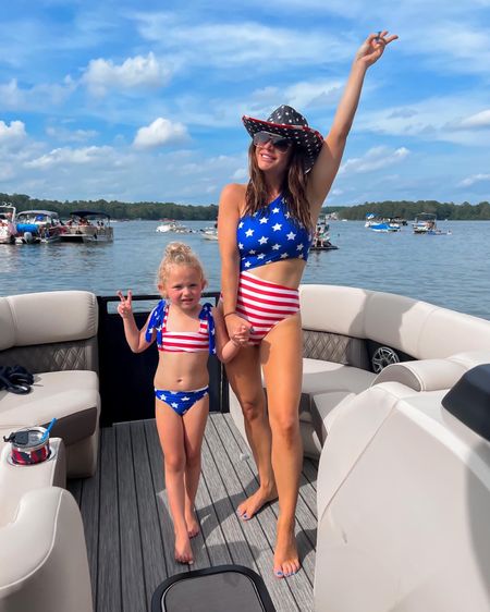 Patriotic swimsuit, Memorial Day, mommy and me, one piece swimsuit, lake outfit, American flag

#LTKfamily #LTKswim #LTKkids