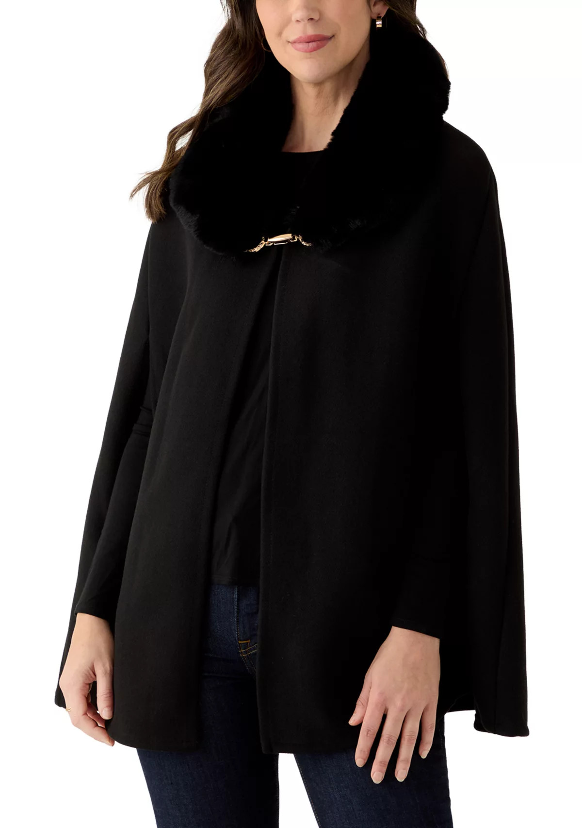 Vince CamutoWomen's Faux Fur Collar Cape Topper | Belk