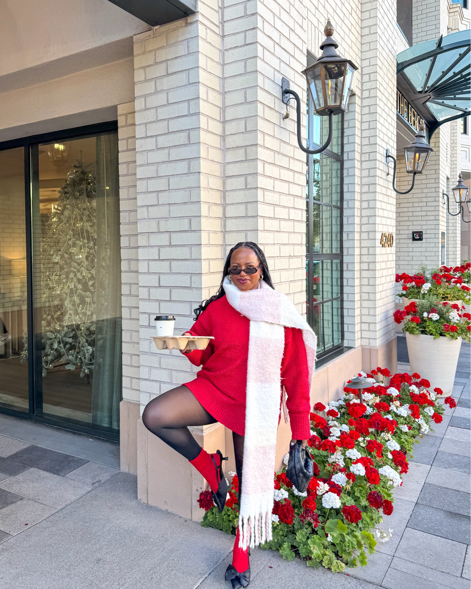 12 Days of Holiday Outfits🧣🎄🎀🧋Day 10 - Styling a red sweater can be a bit tough, I thought pink would go well so I threw on this huge scarf and of course my black mini skirt, tights, and bow heels! Would you wear this? 
.
.
.
.
.
Holiday outfit, holiday season, December, Christmas aesthetic, beautiful places, holiday decor, holiday sweater, Christmas sweater, style inspo, winter outfits, red sweater, black tight, December outfits, 

#explorepage #discoverunder5k #fashionblogger #holidayseason #holidayoutfit #winteroutfit #outfitideas #amazonfinds #itsthemostwonderfultimeoftheyear #christmasaesthetic #ootd #holidayfashion #fashioninspo #holidayoutfits #holidaystyle #labloggers #bostonbloggers 

#LTKHoliday #LTKGiftGuide #LTKStyleTip