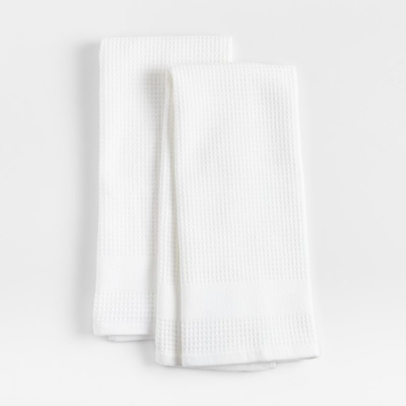 Waffle-Terry White Organic Cotton Dish Towels, Set of 2 + Reviews | Crate & Barrel | Crate & Barrel