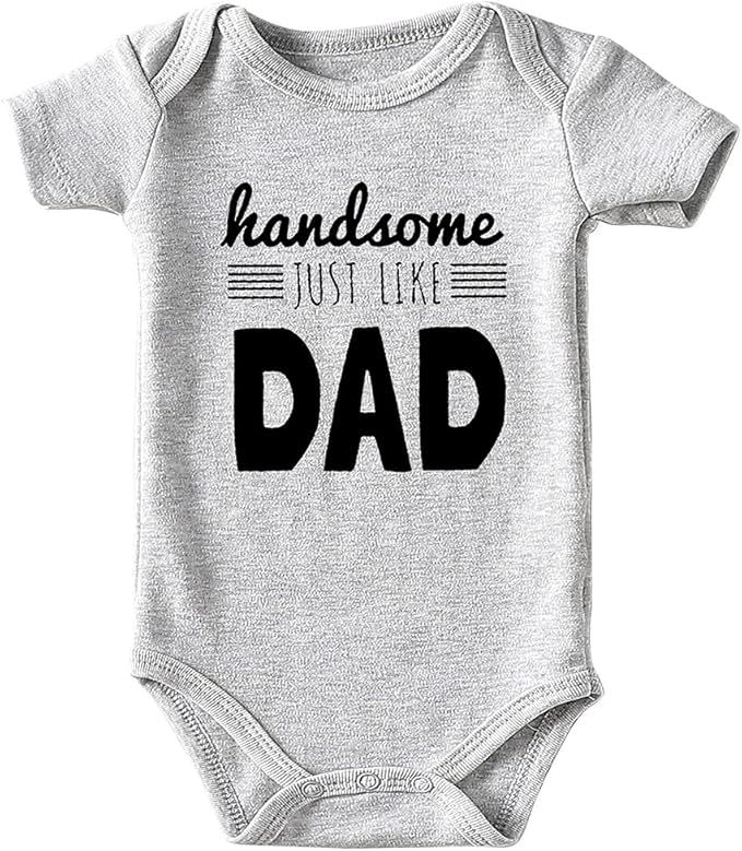 Handsome just Like dad Newborn Baby boy Clothes Unisex Funny Baby Bodysuits for Girls | Amazon (US)