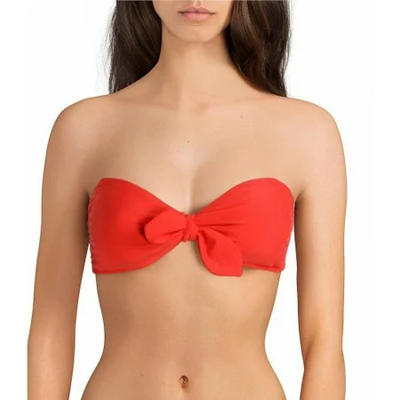 Gianni Bini Spring Break Red Bikini Top Bow Bandeau Strapless Bikini Top with optional strap | Walmart (US)