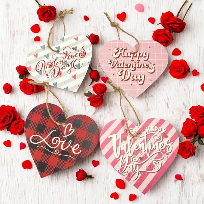 Valentine’s Day Decorations – Heart-Shaped Valentines Garland for Home, Wall, and Party Decor... | Amazon (US)