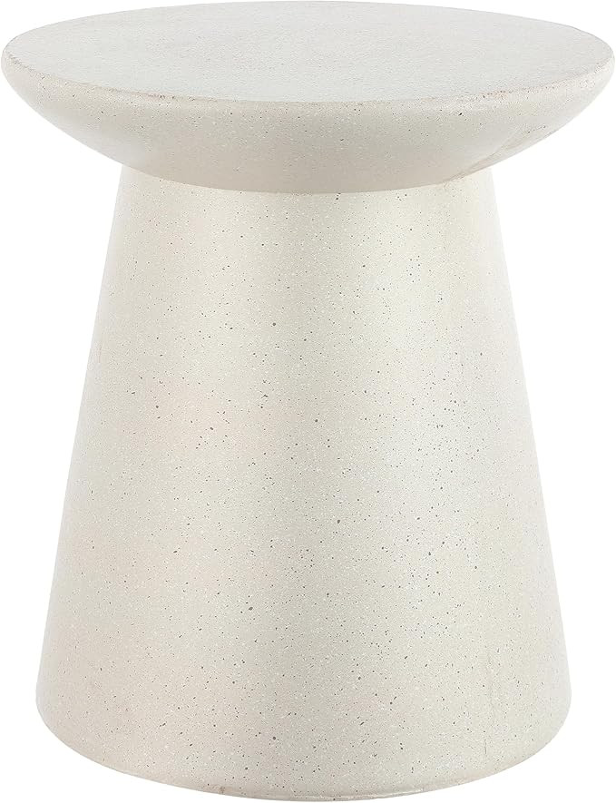JONATHAN Y Hollie Polyresin Outdoor Side Table and Stool, 18" All-Weather Textured Round Pedestal... | Amazon (US)
