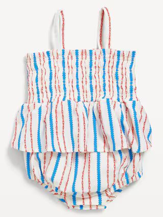 Sleeveless Smocked Ruffled One-Piece Romper for Baby | Old Navy (US)