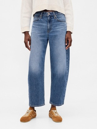 High Rise Crop Barrel Jeans | Gap (US)