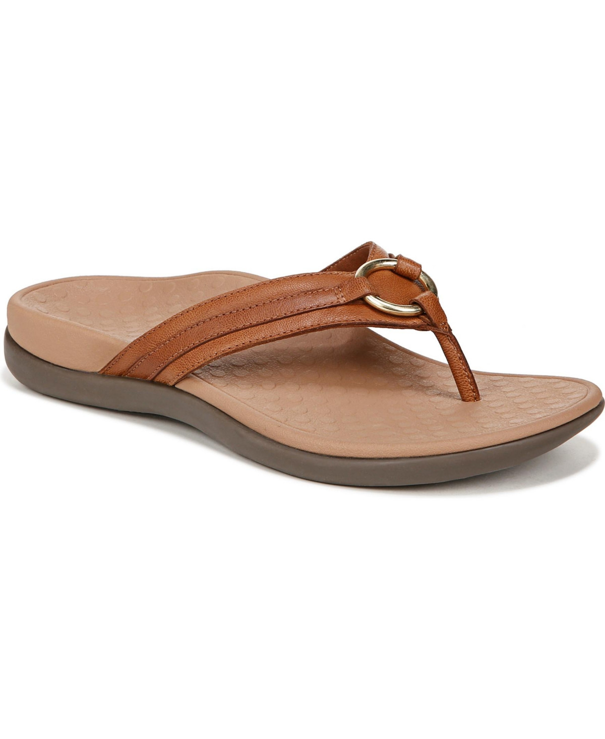 Vionic Womens Aloe Thong Sandals - Mocha nap leather | Macy's