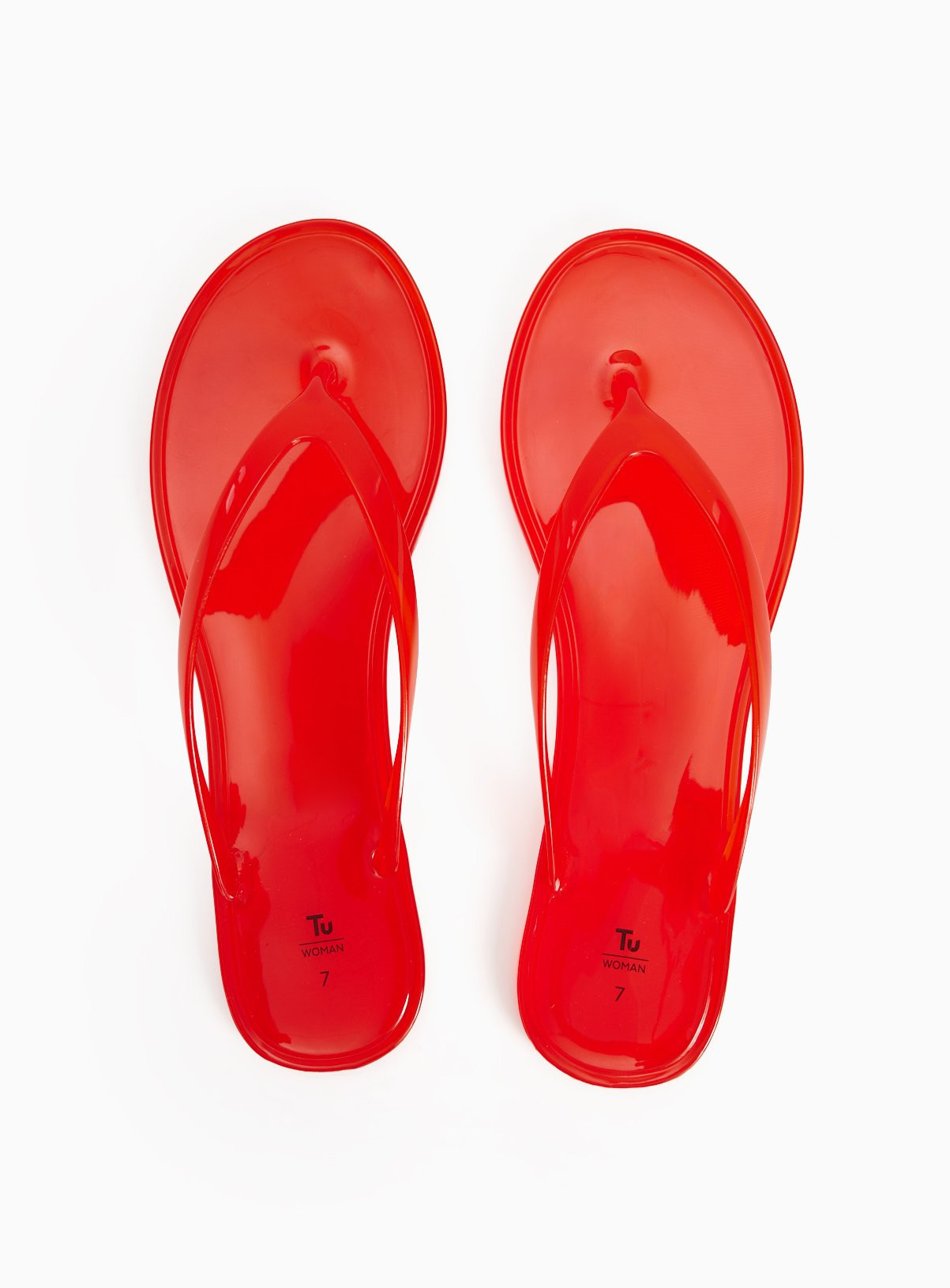 Red Jelly Flip Flops | Tu Clothing