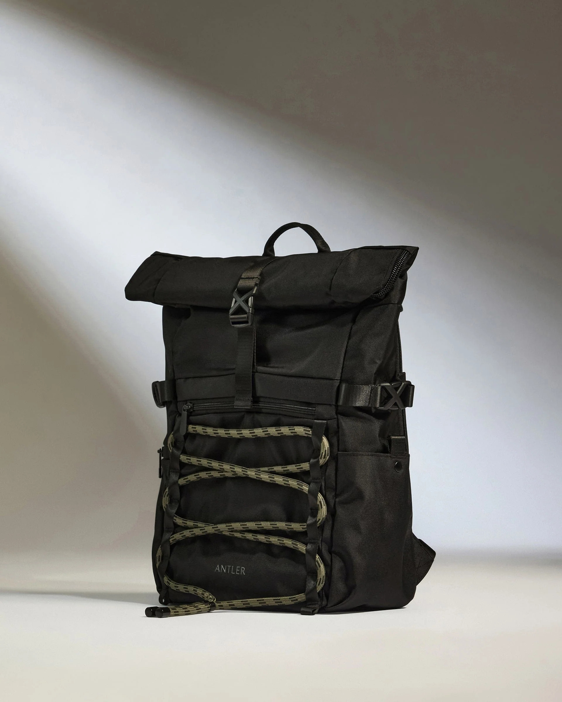 Discovery Roll Top Backpack in Carbon Black | Rucksacks & Travel Bags | Antler UK