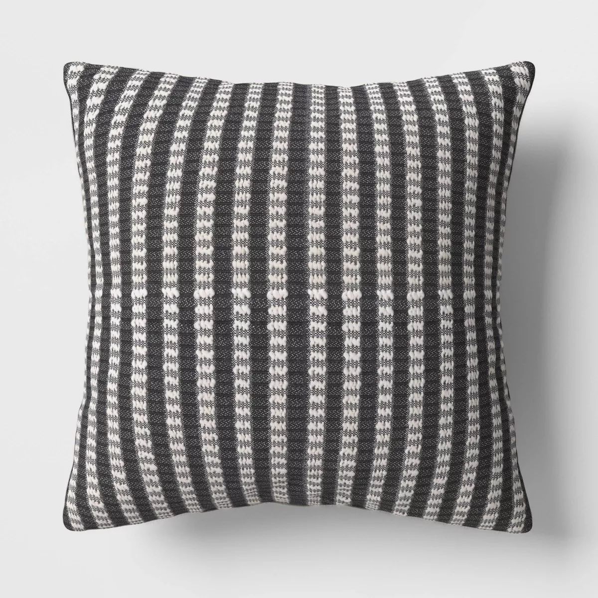 18"x18" Stitched Stripe Square Outdoor Throw Pillow Assorted Grays - Threshold™ | Target