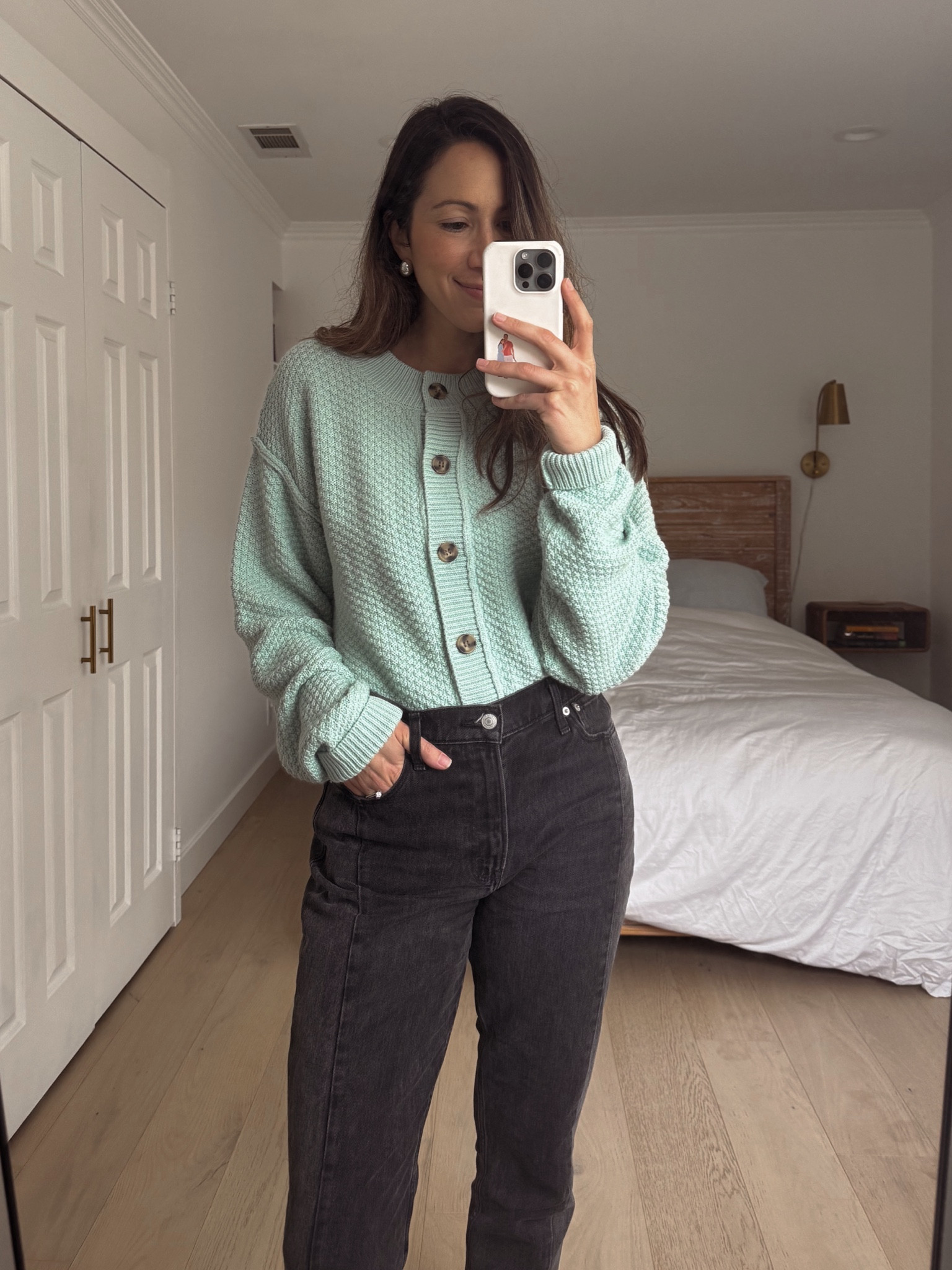 go to outfit: jeans, tucked in cardigan & statement earrings✨ 

#LTKFindsUnder100