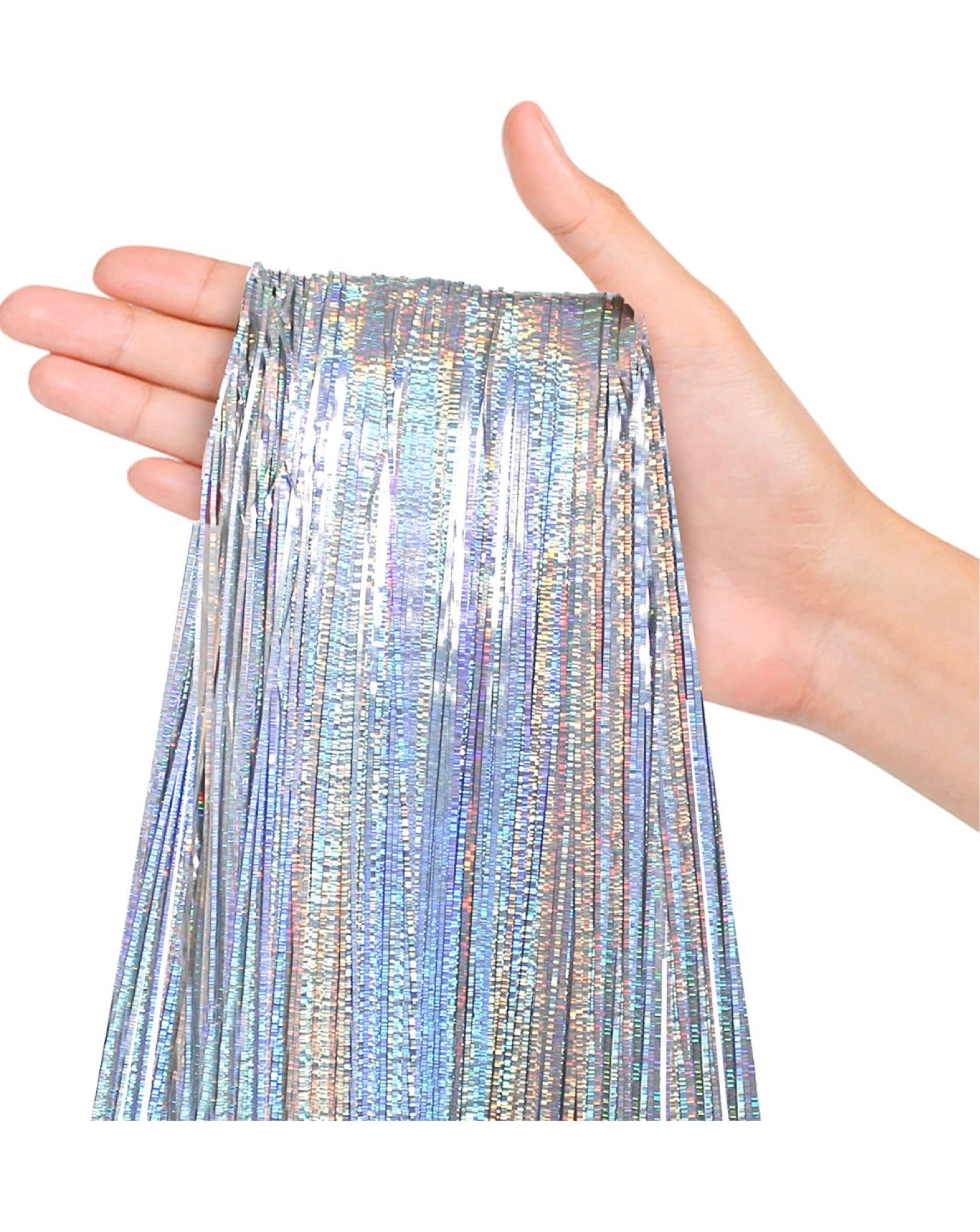 Holographic tinsel curtain to wrap around your Christmas tree 

#LTKSeasonal #LTKHoliday #LTKhome