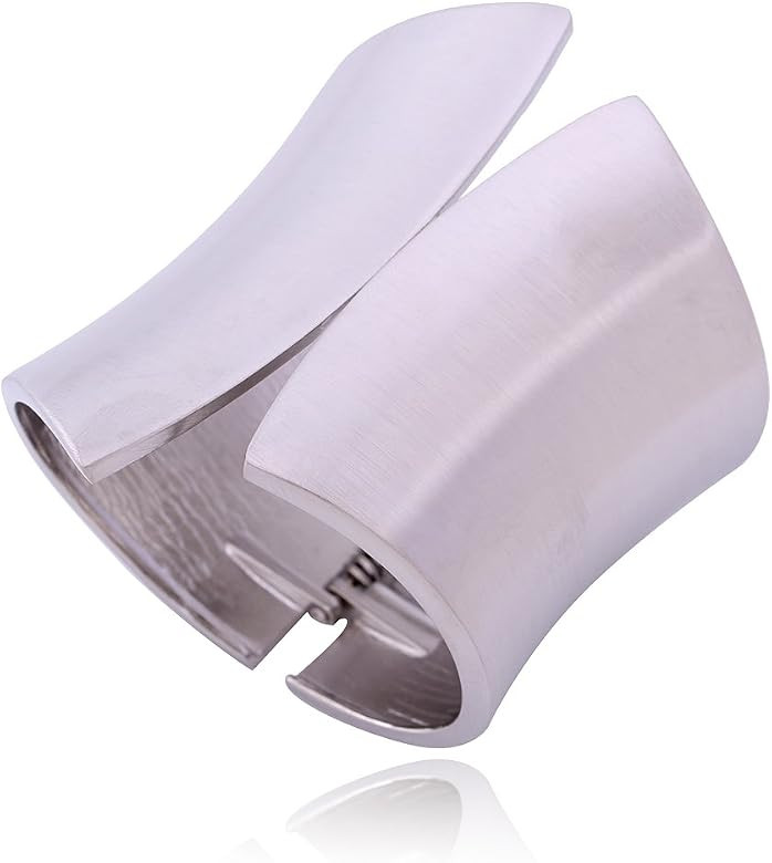 HANTON Bangle Bracelet for Women Statement Cuff Bangle Chunky Bracelet for Women Fashion Silver P... | Amazon (US)