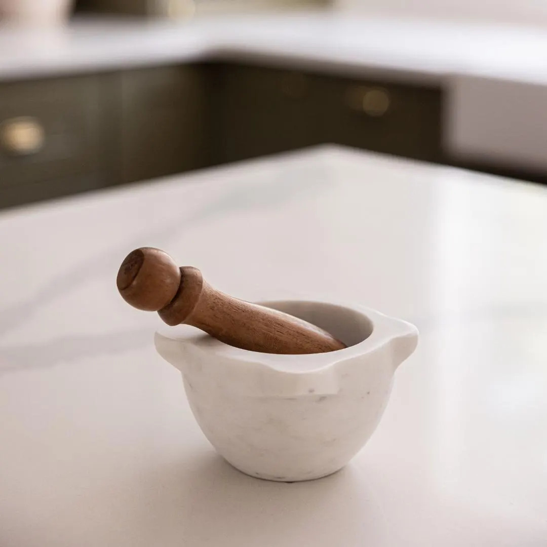 Marble Mortar With Wood Pestle - Etsy Canada | Etsy (US)
