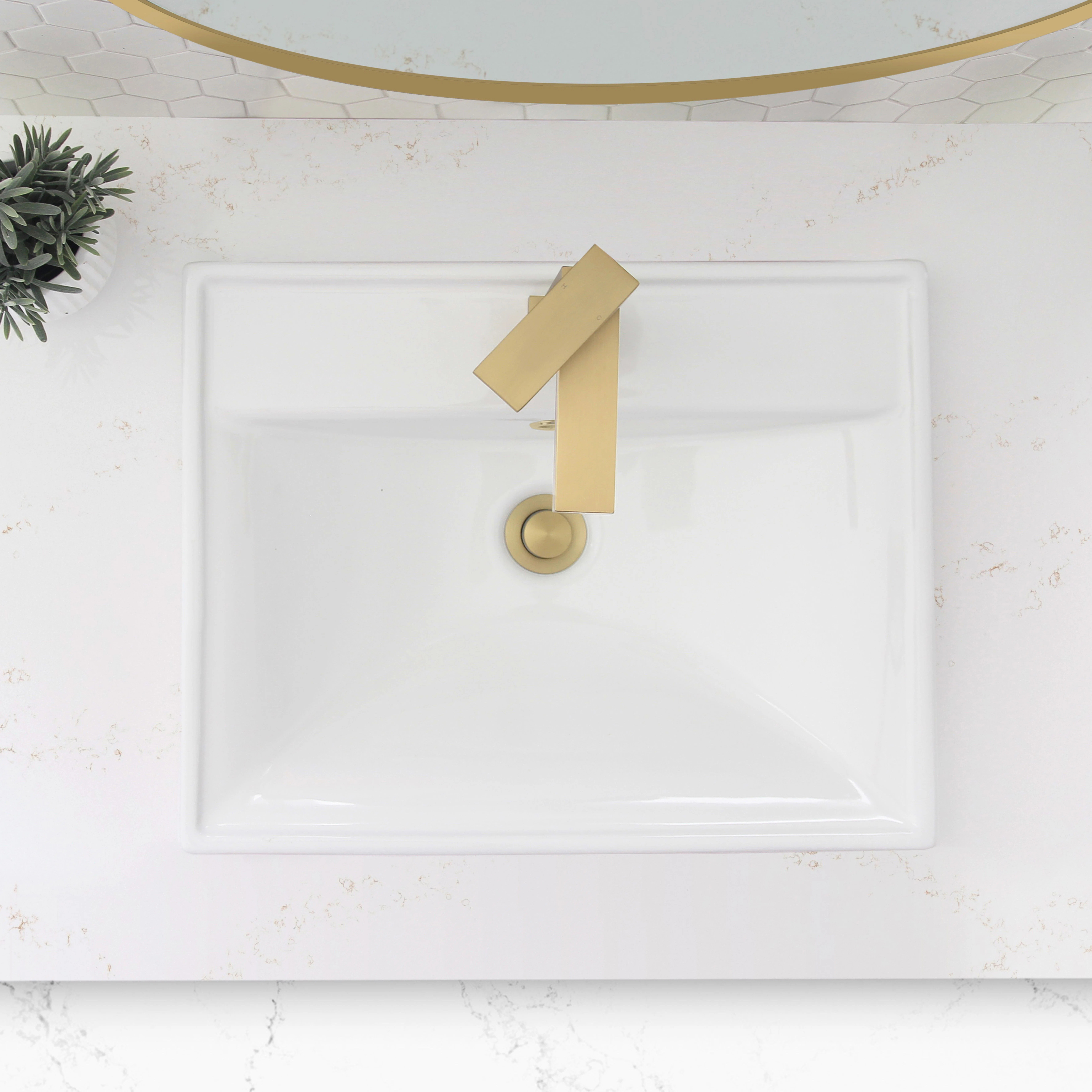 STYLISH Horizon Classy 20-1/4"L White Rectangular Drop-in Bathroom Sink P-210H | Wayfair North America