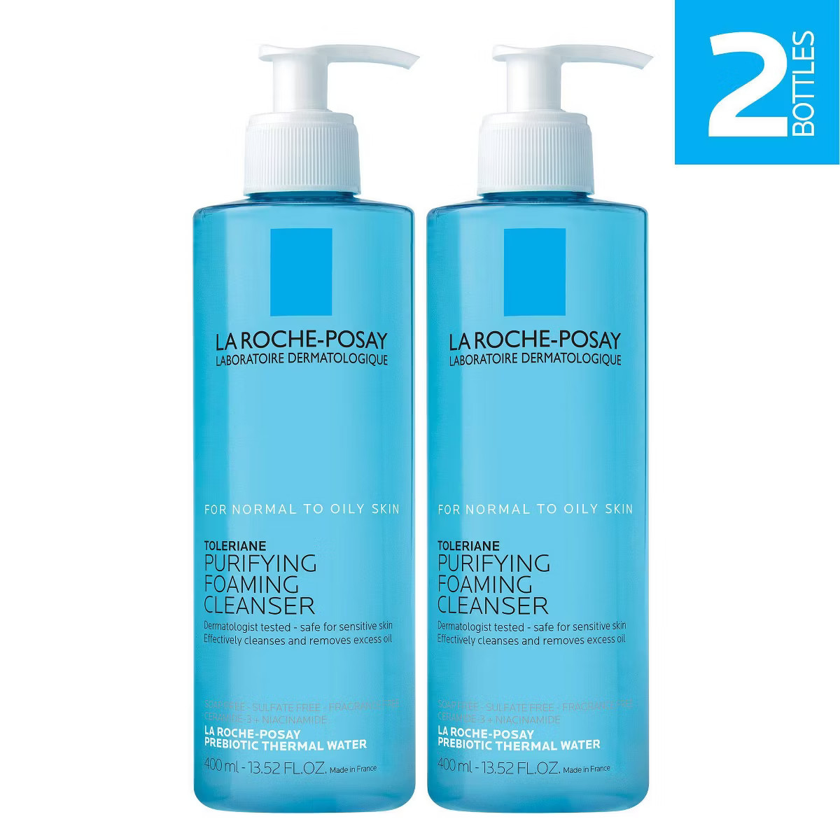 La Roche Posay 2 Pack/13.52fl oz Each Toleriane Purifying Facial Cleanser with Niacinamide for Oi... | Target