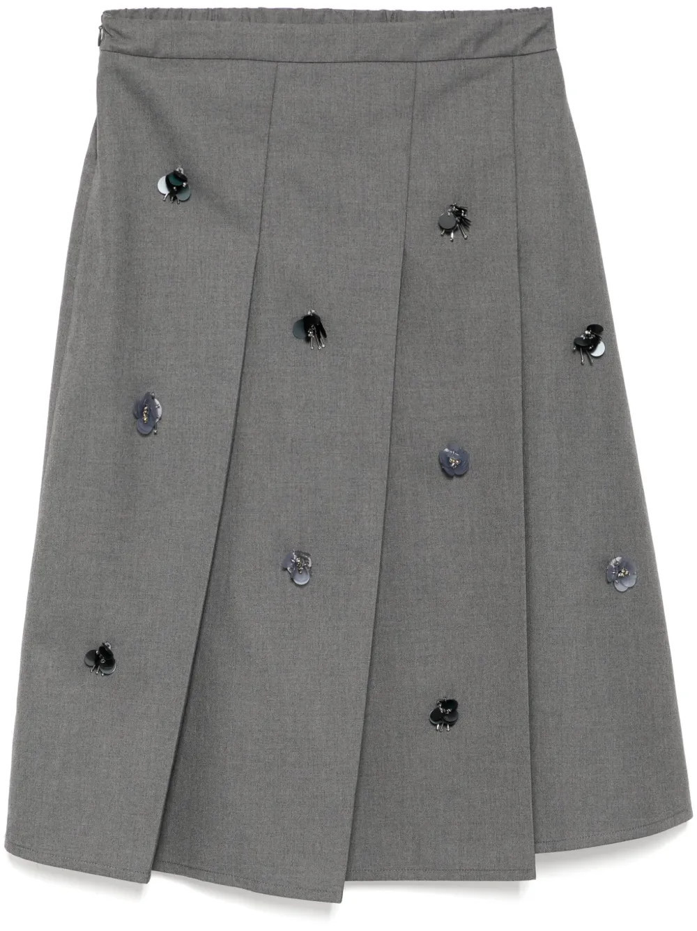 b+ab Embellished pleated midi skirt - Grey | Farfetch Global