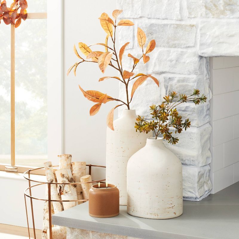 Distressed Ceramic Vase Natural White - Hearth & Hand™ with Magnolia | Target