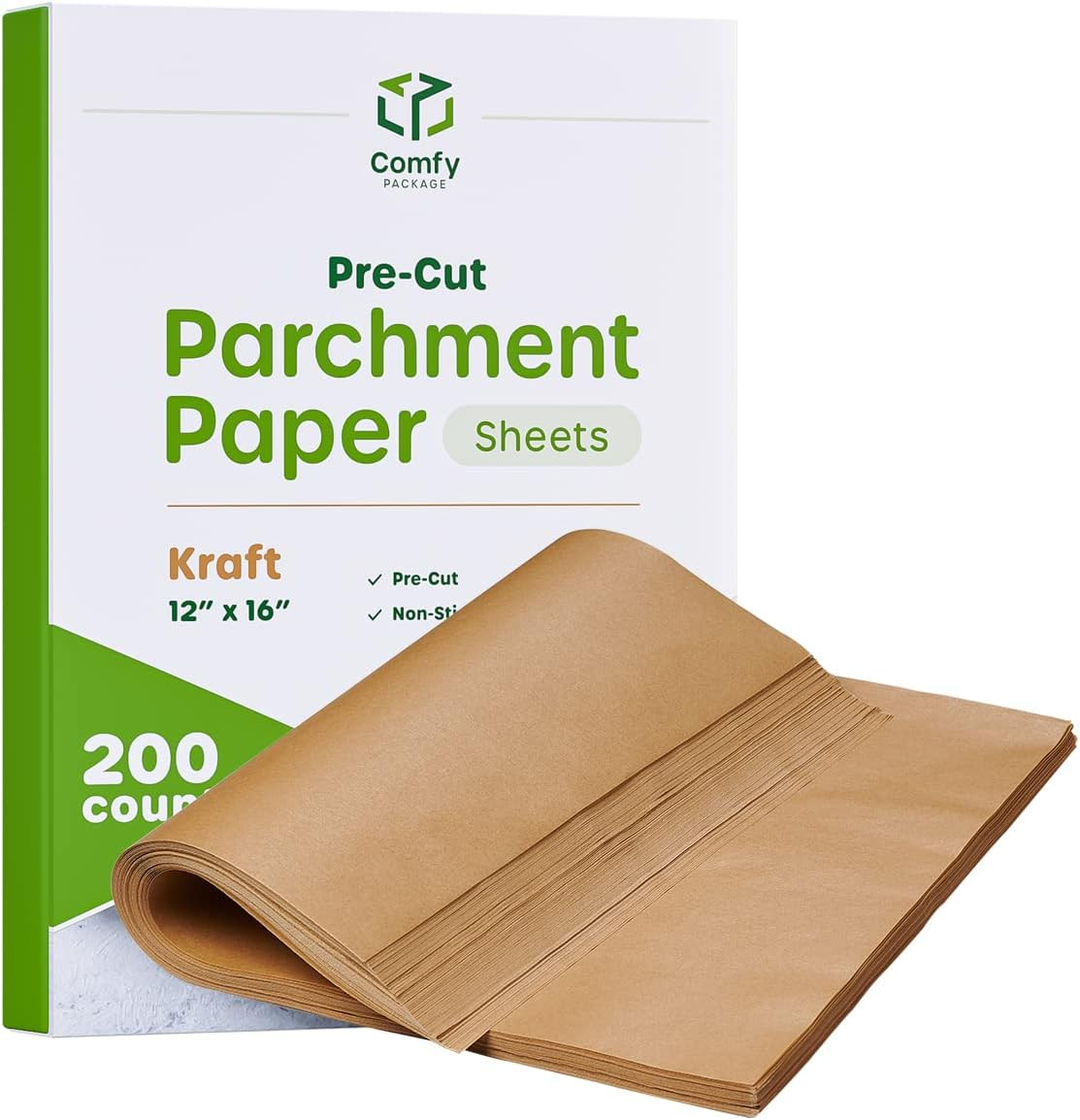 Amazon.com: [12 x 16 Inch - 200 Count]Precut Baking Parchment Paper Sheets Unbleached Non-Stick S... | Amazon (US)