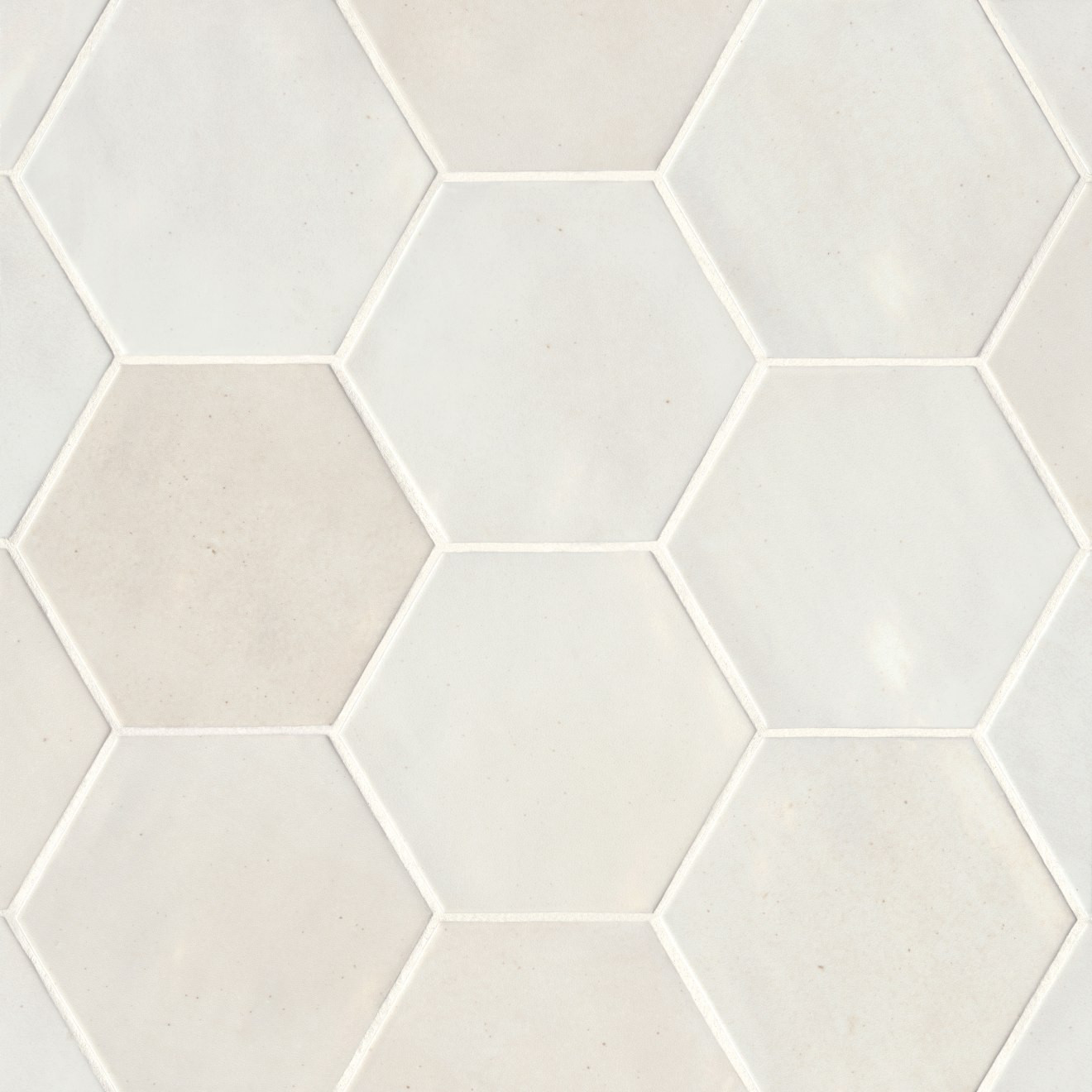 Celine 4" Hexagon Glossy Porcelain Floor & Wall Tile in White | Bedrosians Tile and Stone