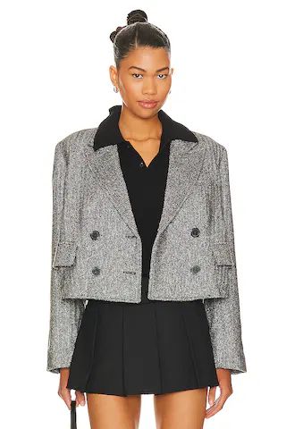 Free People Tailored Heritage Jacket in Grey Combo from Revolve.com | Revolve Clothing (Global)