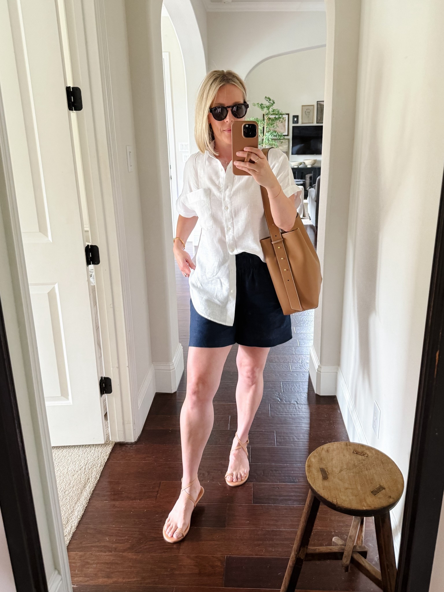 My Summer uniform: Linen shorts, linen camp shirt, nude sandals, and tan leather tote

👓 Also, the best polarized sunglasses that look way more expensive than they are.

Use code SHELLEY25 for 25% off my leather bag

#LTKMidsize #LTKSummerEdit #LTKOver40