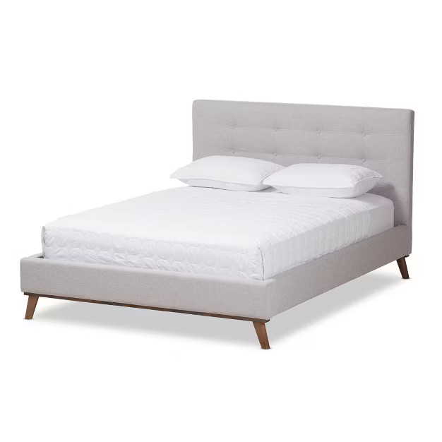 Valencia Mid - Century Modern Fabric Platform Bed - Baxton Studio | Target