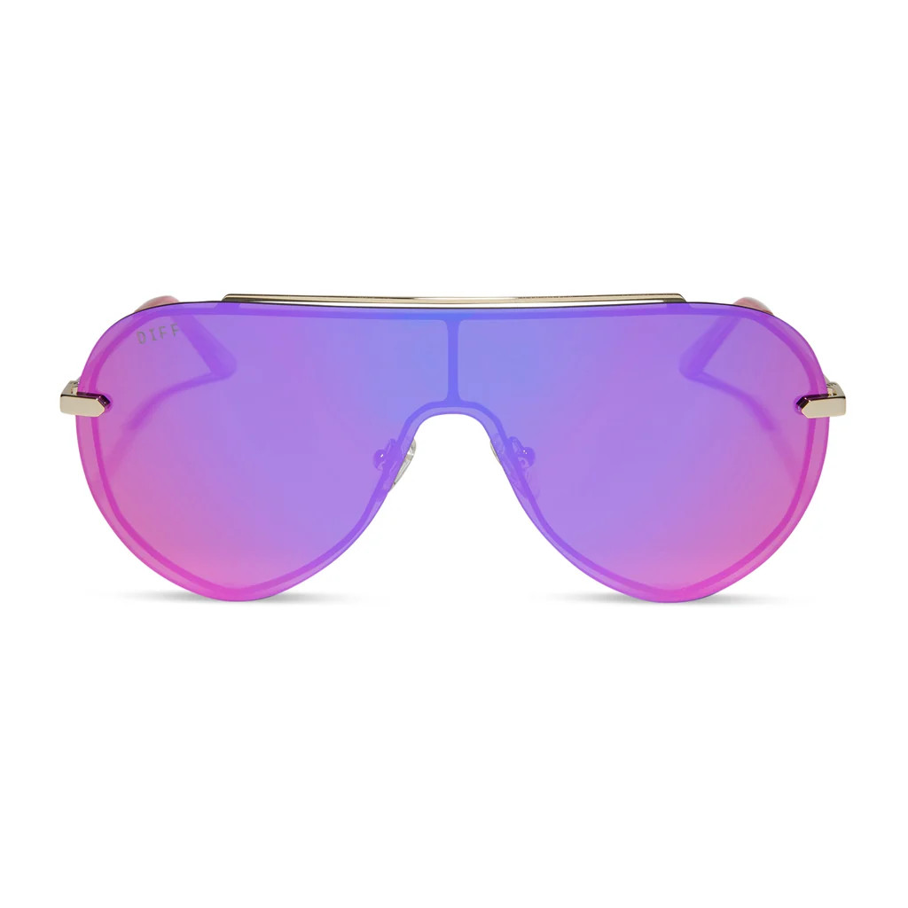 IMANI - GOLD + PINK RUSH MIRROR SUNGLASSES | DIFF Eyewear