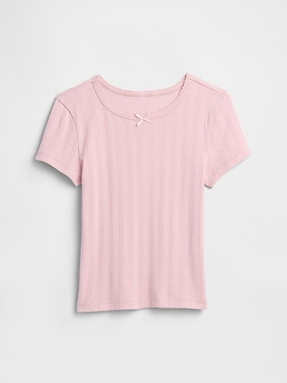 Kids Ribbed Pointelle T-Shirt | Gap Factory