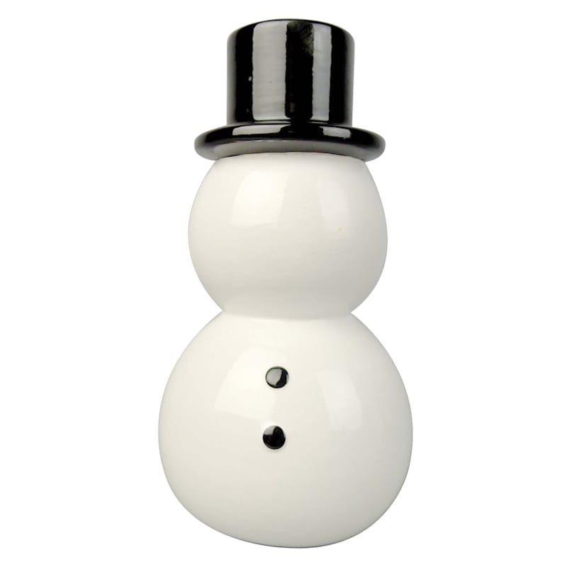 Crosby St Black & White Ceramic Snowman, 8" | At Home