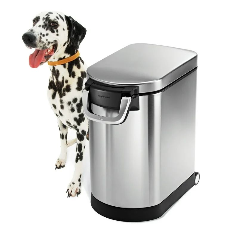 simplehuman 25 Liter Medium Pet Food Storage Container, Brushed Stainless Steel for Dog Food, Cat... | Walmart (US)