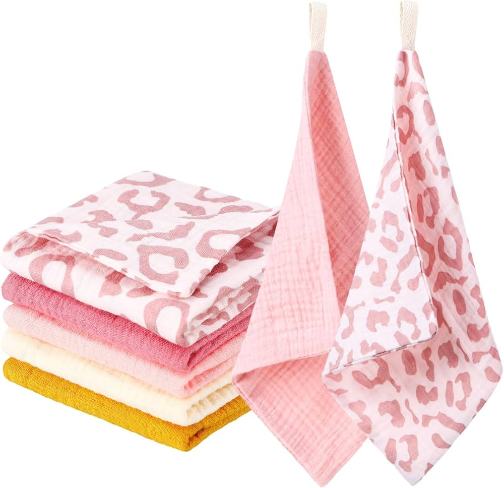 5 Pack Face Wash Cloths Reusable Makeup Remover Cloths Muslin Washcloths Cotton Face Washcloths f... | Amazon (US)