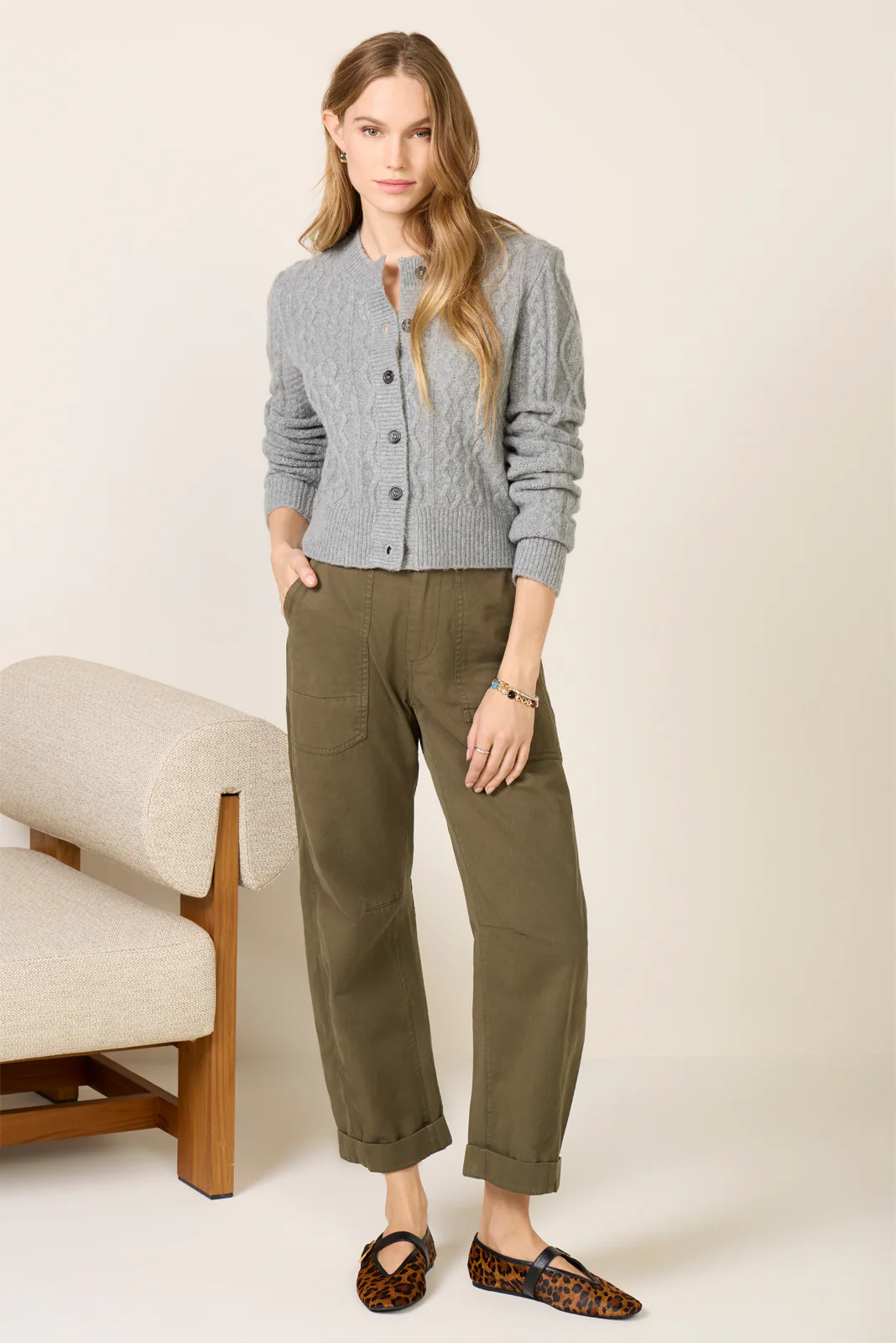 FAVORITE DAUGHTER Women's The Eleanor Cardigan, Size XL, Grey | Evereve