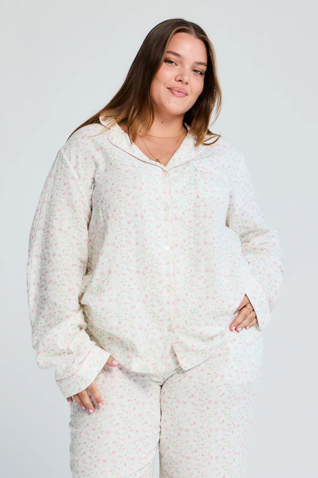 Pink Floral Long PJ Top | All for Mimi