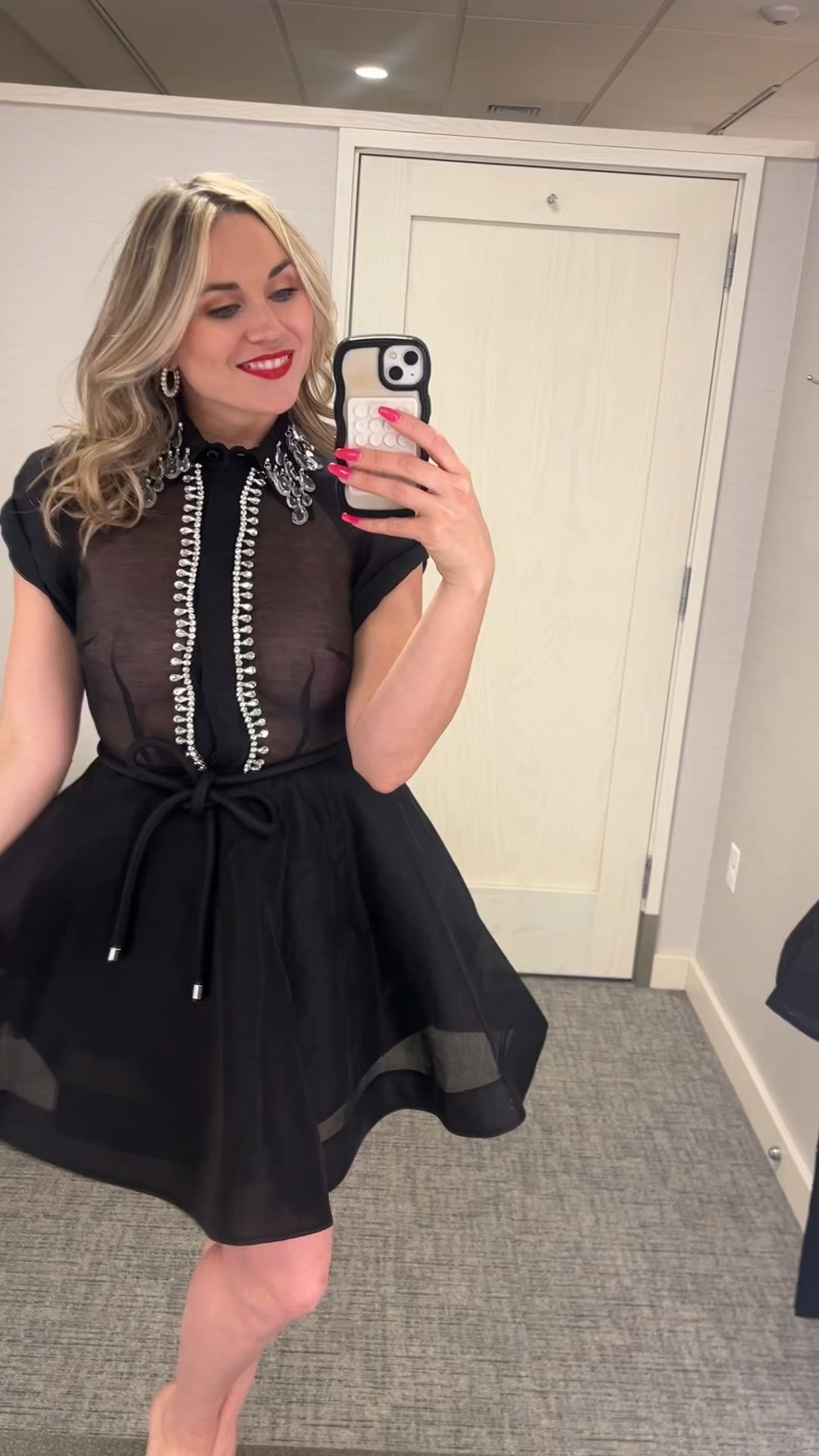 Are you someone who likes to add a touch of glam into your style? Then you need to go check out this crystal embellished minidress for your next big event!

I tried this on in a size 4 and it was too small in the chest but the size 6 fit like a glove. I am in that inbetween stage right now where I can either go down to a 4 or up to a 6 depending on the brand and style! 

Also I recommend a black bra underneath for the try on :) 

#LTKparties #LTKstyletip #LTKSeasonal