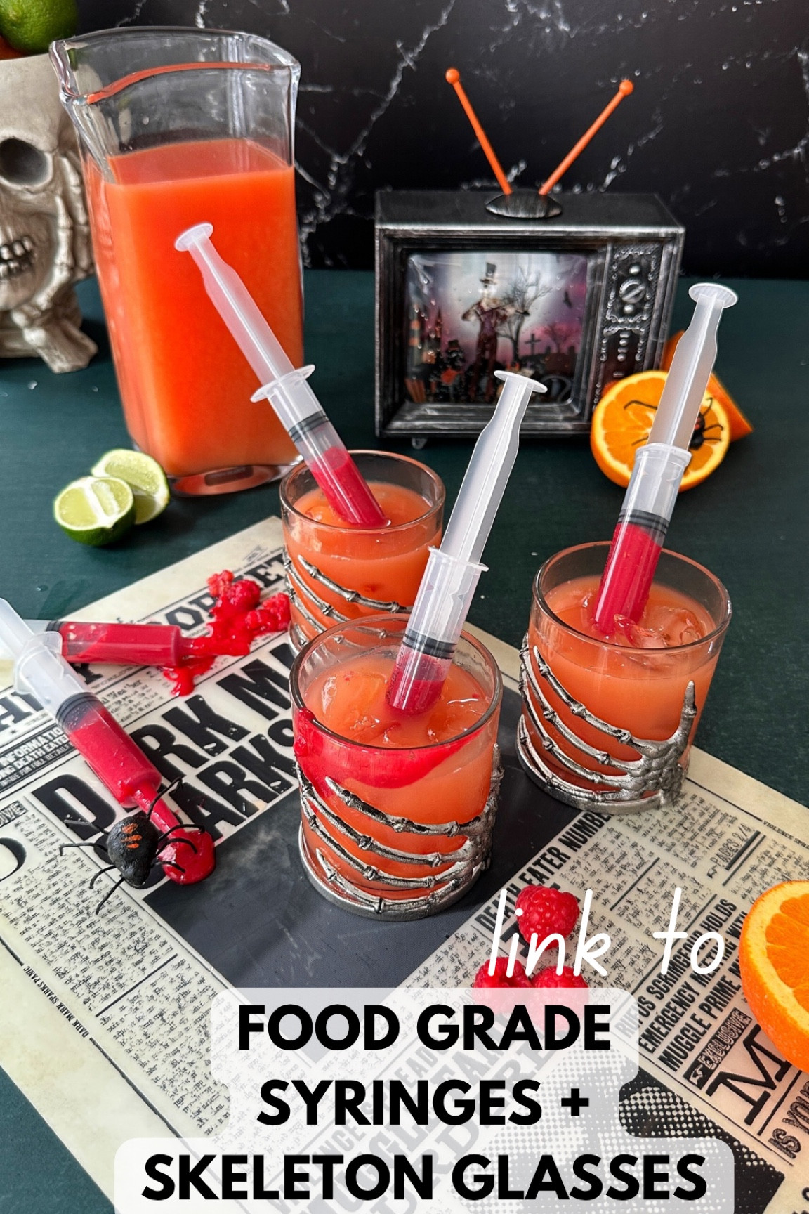 Food grade syringes and Skeleton glasses 

#LTKHoliday #LTKHome #LTKSeasonal