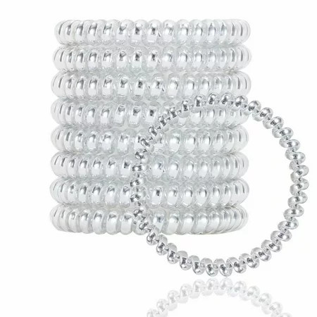Clear Spiral Hair Ties for Thick Hair - 10 Clear Large Hair Ties for Women - Extra Large Hair Ties for Men No Crease Ponytail Holder - Transparent Coil Hair Ties | Walmart (US)