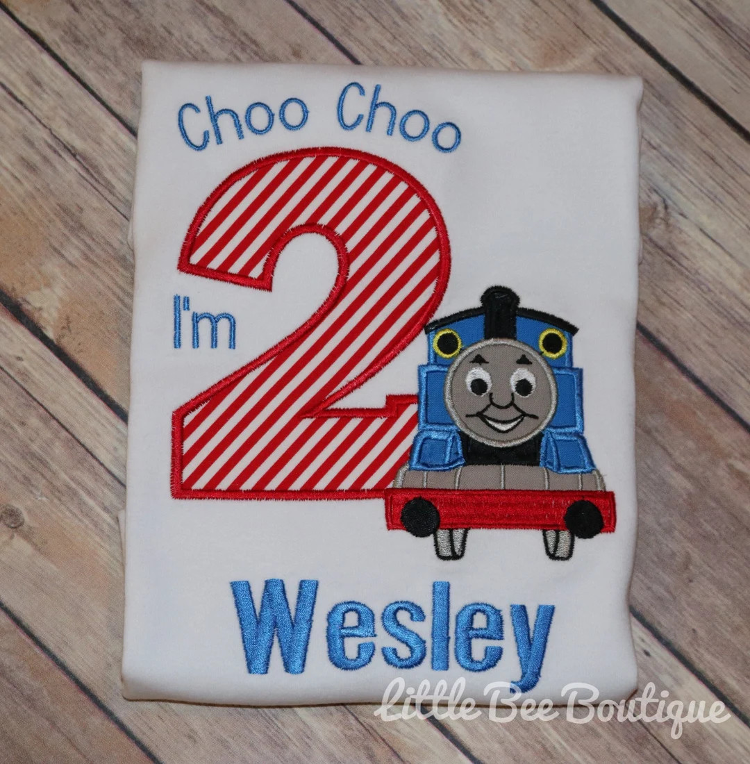 Choo Choo I'm 2 Birthday Shirt Thomas the Train Birthday Shirt Birthday Shirt Custom Shirt Kids T... | Etsy (US)