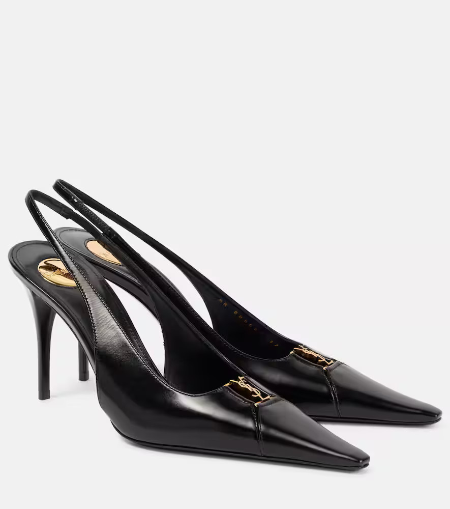 Saint Laurent Babylone Breteuil 90 leather slingback pumps | Mytheresa (US/CA)