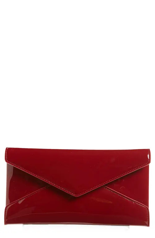 Saint Laurent Paloma Patent Leather Envelope Clutch in Opyum Red at Nordstrom | Nordstrom