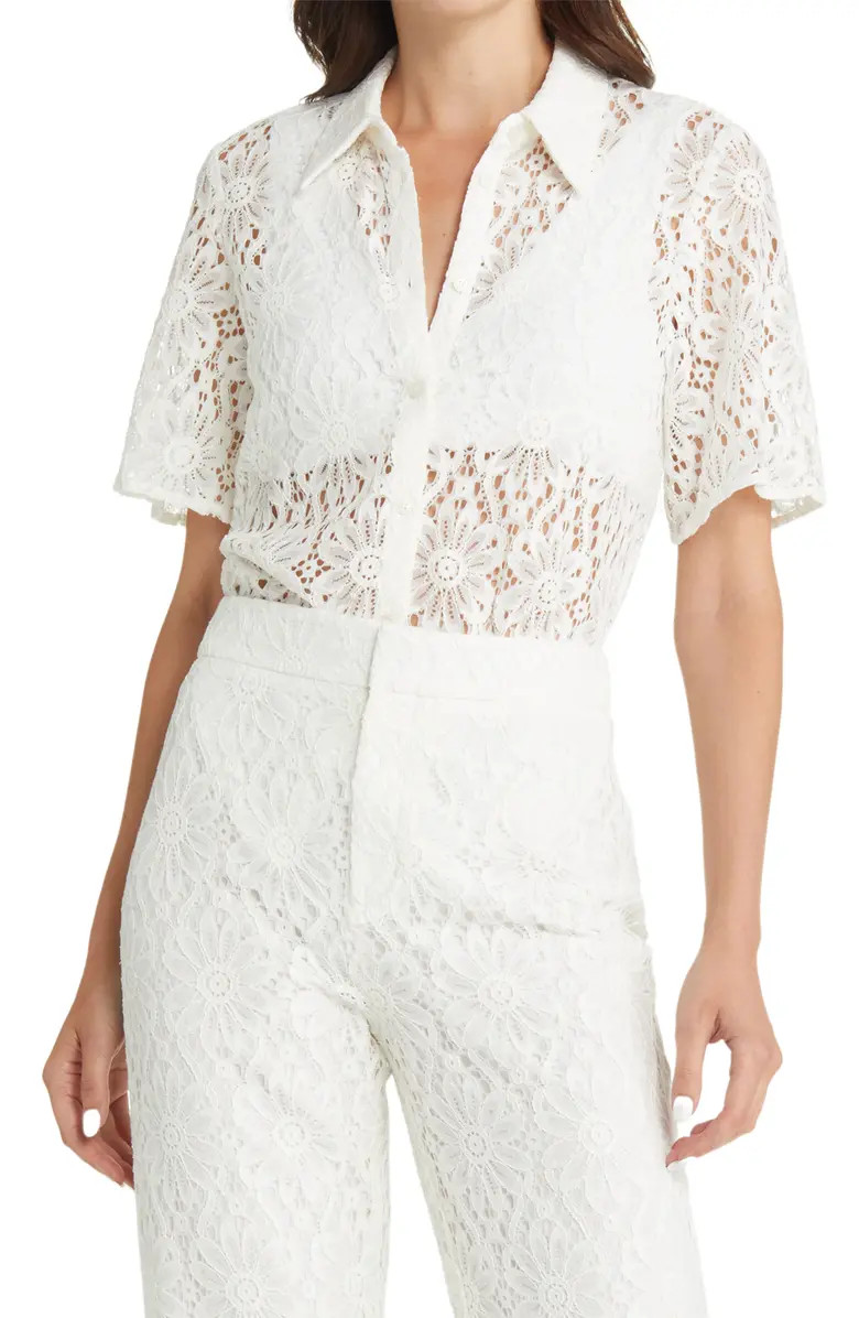& Other Stories Floral Lace Shirt | Nordstrom | Nordstrom