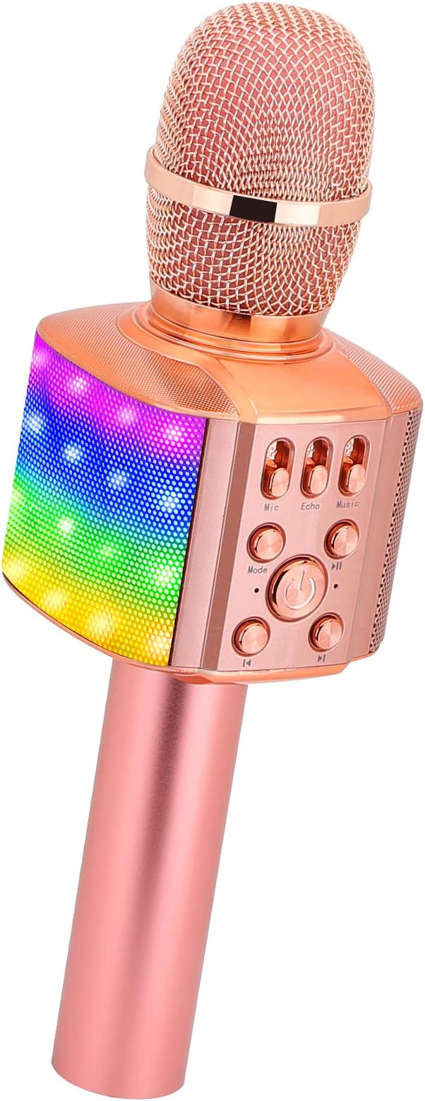 BONAOK Bluetooth Karaoke Wireless Microphone with controllable LED Lights, 4 in 1 Portable Karaok... | Amazon (US)