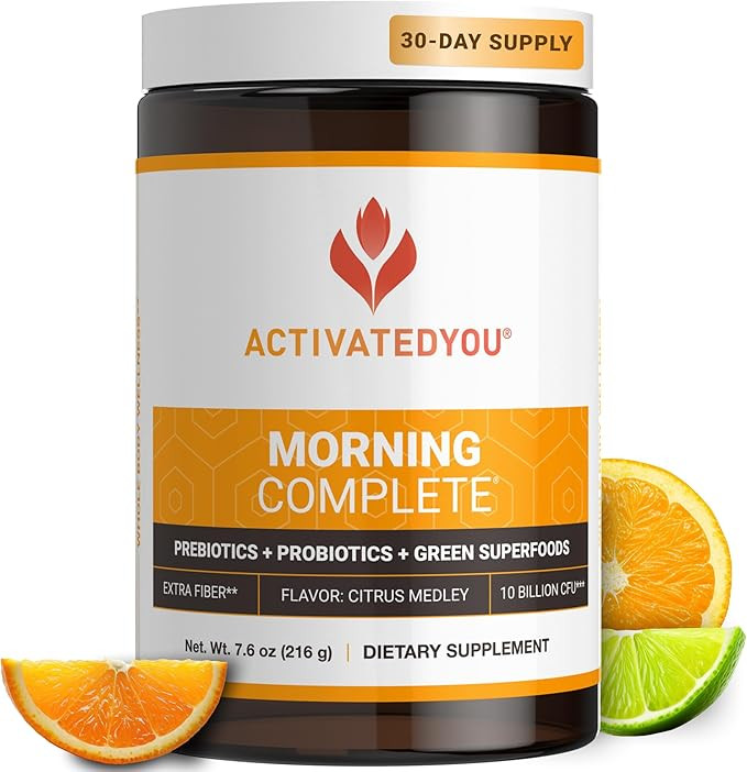 ACTIVATEDYOU Morning Complete Daily Wellness Greens Superfood Drink Mix for Gut Health w/Prebioti... | Amazon (US)