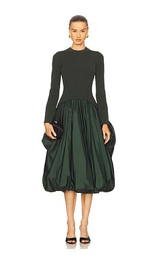 SIMKHAI Kenlie Midi Dress in Cypress from Revolve.com | Revolve Clothing (Global)